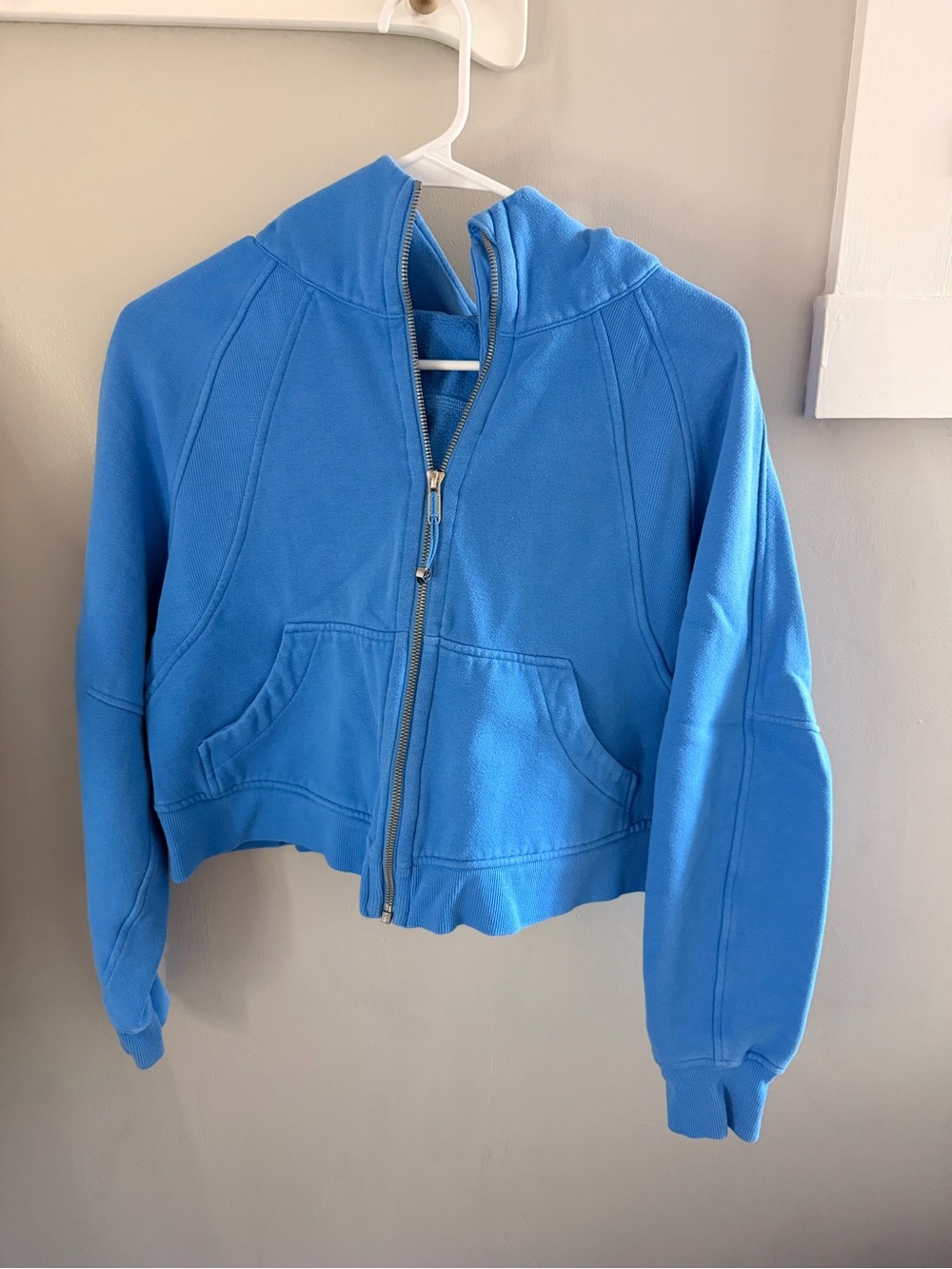 lululemon athletica Bright Blue Cropped scuba zip hoodie